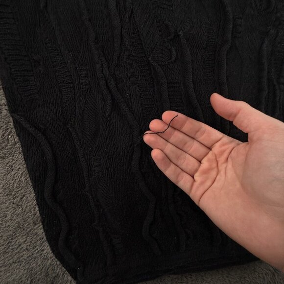 COOGI Australia 5XL Sweater Knit Intricate Black Cotton Pullover Crop Short - Picture 11 of 12